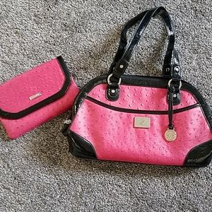 Grace Adele Emma Black & Pink Purse